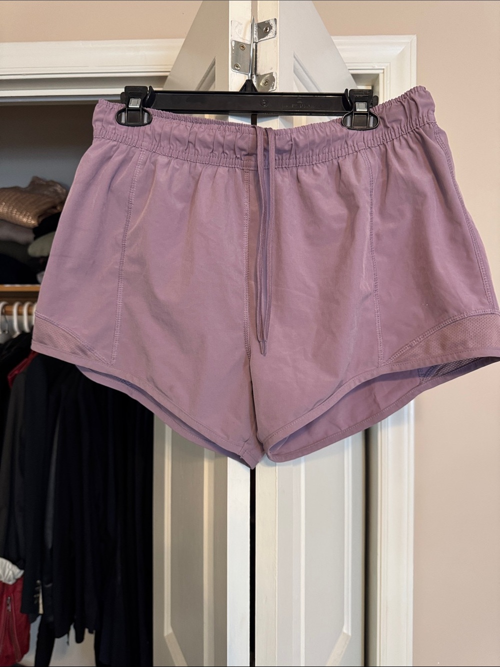 LEG3ND Women's Athletic Drawstring Shorts in Lavender